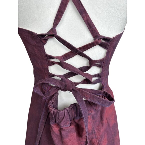 Handmade Hemp Organic Cotton Dress Knee LengthEmbroidered Boho Lagenlook Woodsy - Picture 6 of 16